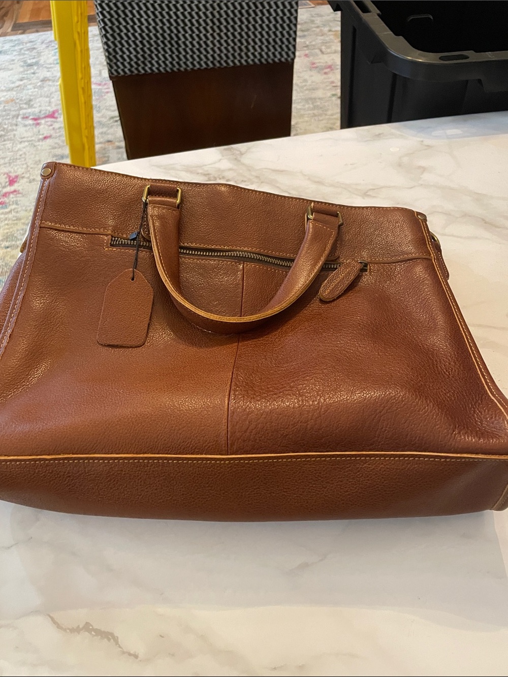 Personalized leather briefcase